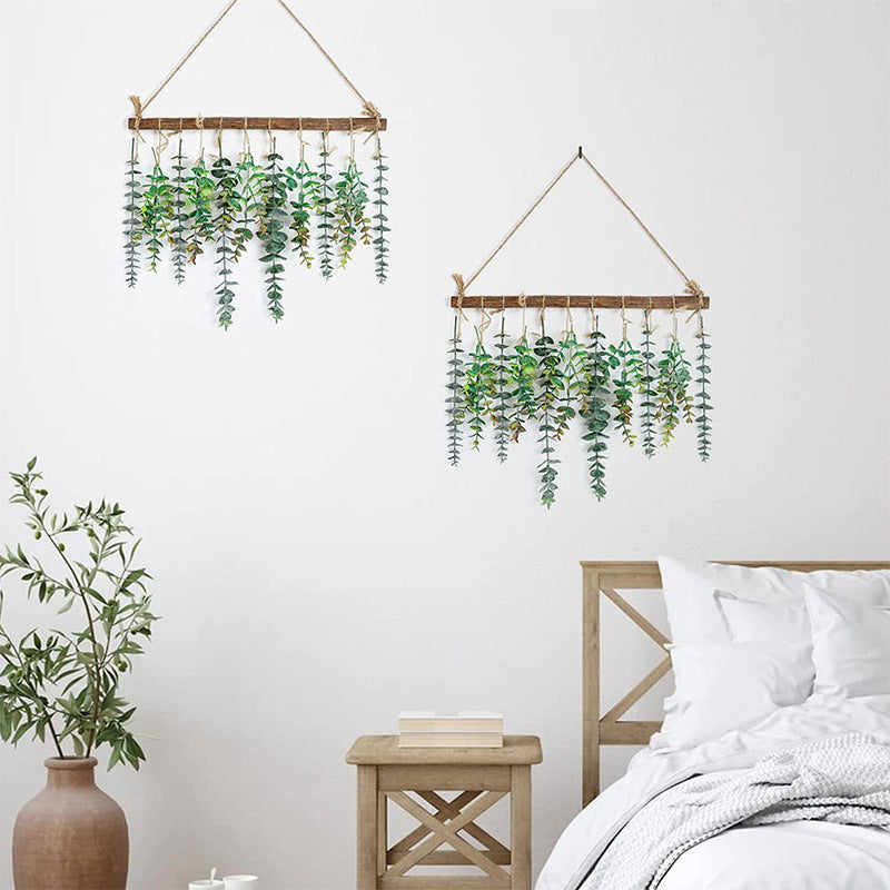 Artificial Eucalyptus Vine 6 Stems 5ft Greenery Wall Hanging Fake Silk Plant for Home Office Decor