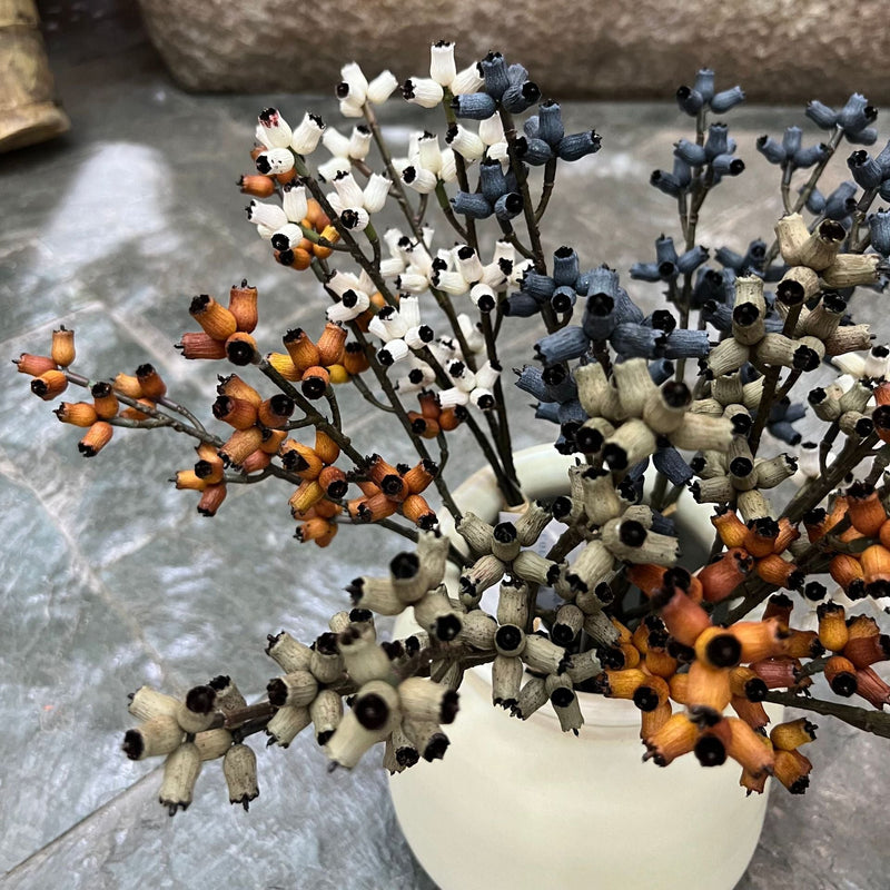 300 Pcs Artificial Eucalyptus Fruit Stems 14.5 Inch Autumn Colors Bulk Wholesale
