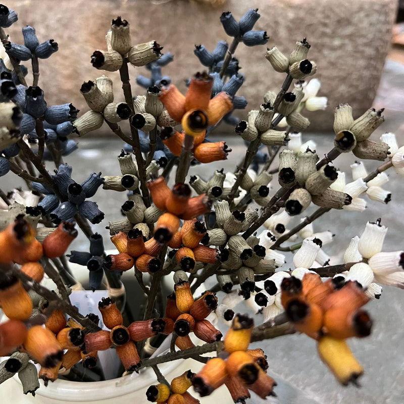 300 Pcs Artificial Eucalyptus Fruit Stems 14.5 Inch Autumn Colors Bulk Wholesale