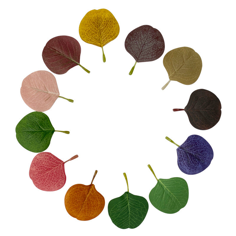 50 Pcs Artificial Eucalyptus Leaves Bulk Fall Decor 14 Colors Silk Leaves