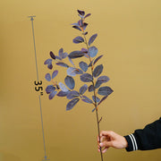 35" Artificial Autumn Eucalyptus Stems with Fall Leaves, 10 Pcs Silk Fall Decorations for Home and Office Floral Arrangements