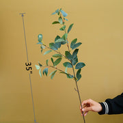 35" Artificial Autumn Eucalyptus Stems with Fall Leaves, 10 Pcs Silk Fall Decorations for Home and Office Floral Arrangements