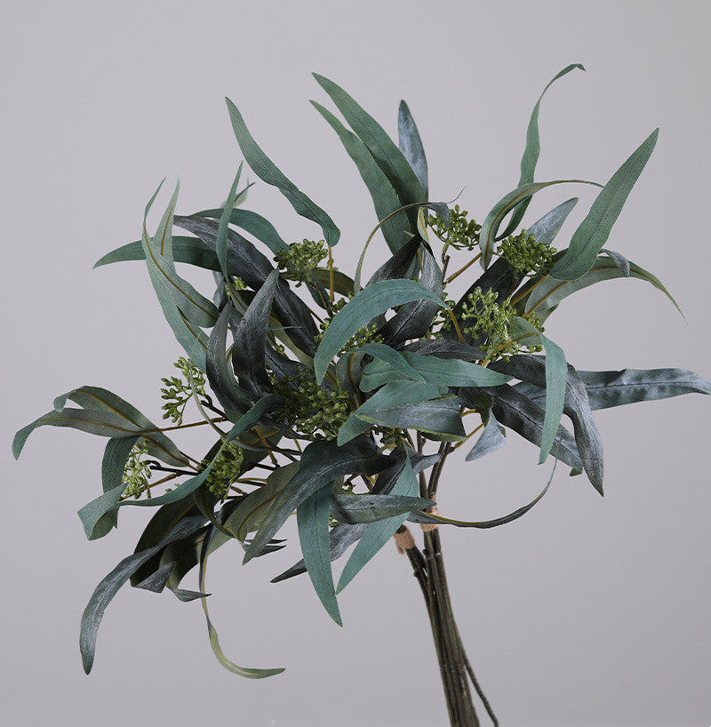 1 Bundle 5 Stems Artificial Eucalyptus Plants with Fruits Greenery for Flower Arrangements