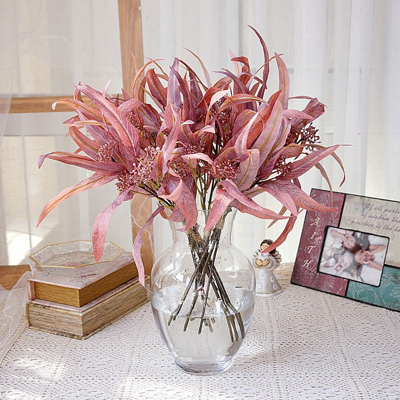 1 Bundle 5 Stems Artificial Eucalyptus Plants with Fruits Greenery for Flower Arrangements