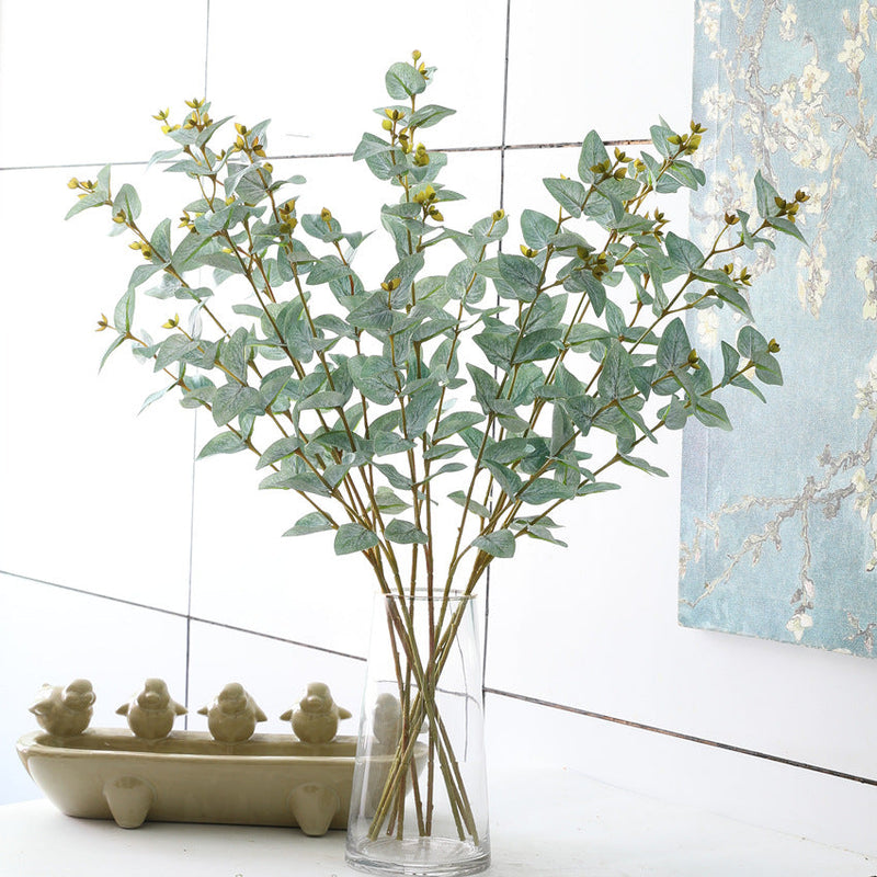 25 Inch Artificial Eucalyptus Stems with Fruits, Real Touch, 10 Pcs Bulk Pack