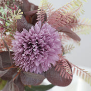 10 Pcs Silk Fall Eucalyptus and Mum Bouquets Artificial Flowers Autumn Wedding Decor