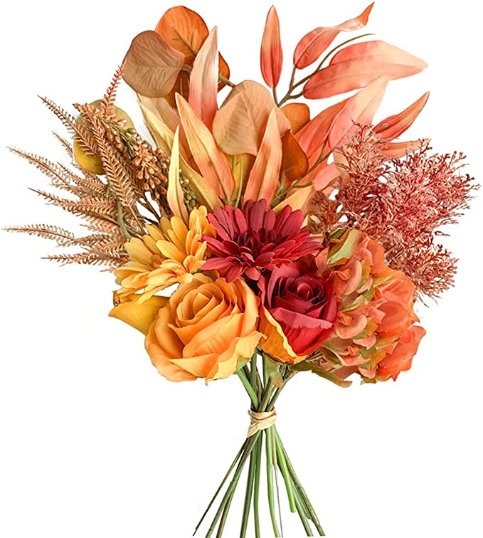 Artificial Silk Flowers Bouquet 10 Pcs Bulk Wedding Table Centerpiece Arrangements
