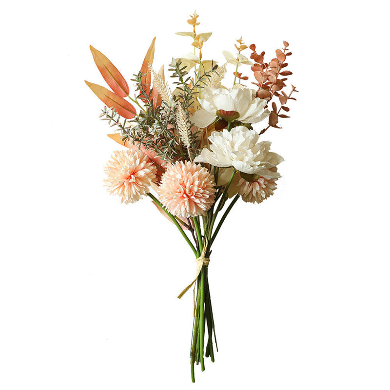 17 Inch Artificial Pink Flower Bouquet, 10 Pcs Silk Table Centerpiece Arrangements
