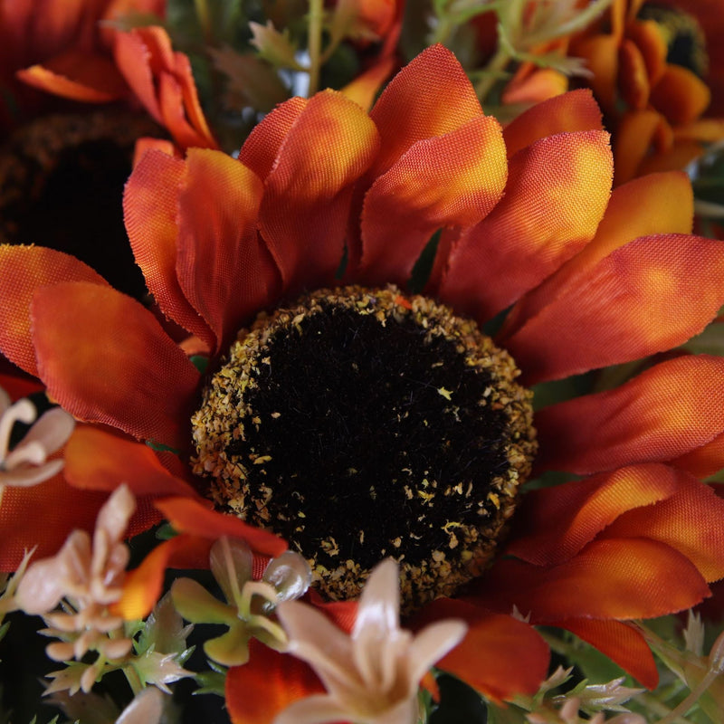 13 Inch Yellow Faux Sunflower Bush 10 Pcs Artificial Silk Sunflower Fall Decor Arrangement