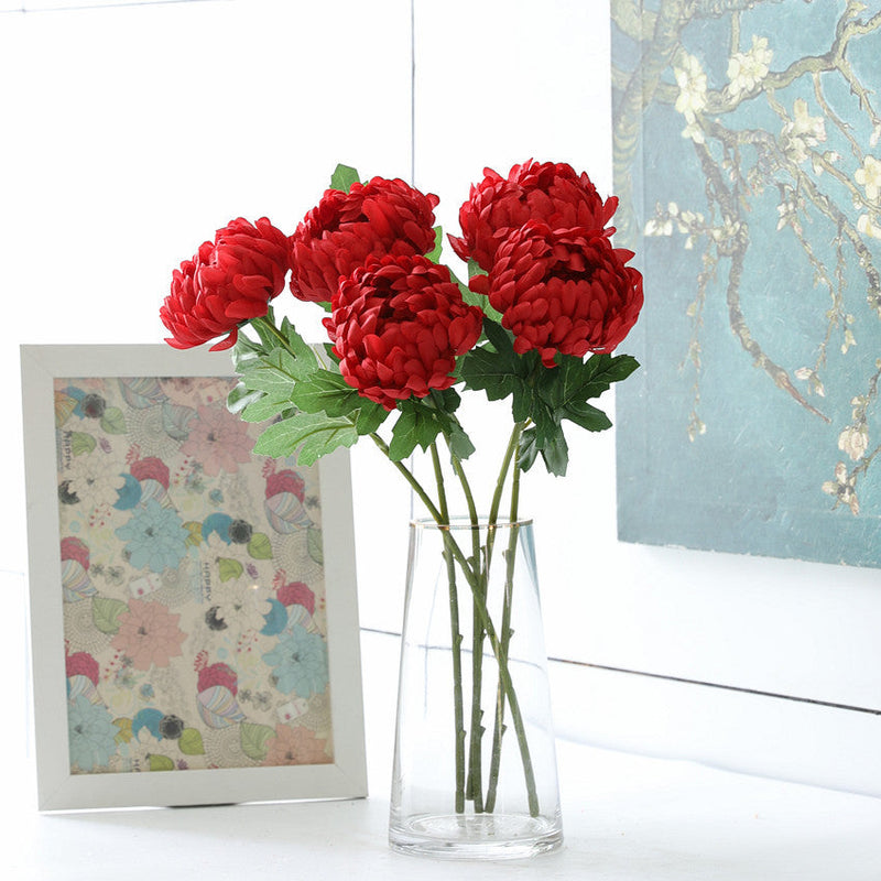 18 Inch Artificial Silk Mum Flower Stems, 18 Pcs Fall Decoration Arrangement