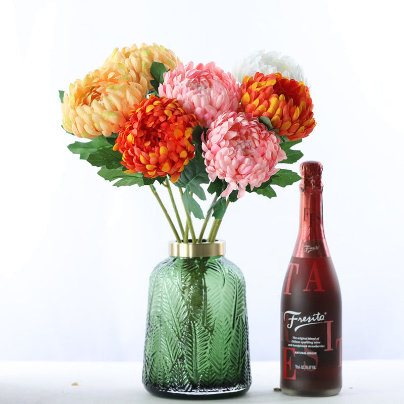 18 Inch Artificial Silk Mum Flower Stems, 18 Pcs Fall Decoration Arrangement