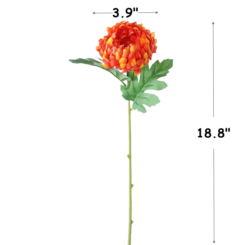 18 Inch Artificial Silk Mum Flower Stems, 18 Pcs Fall Decoration Arrangement