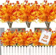 Artificial Fall Boxwood Bush Shrubs 10 Pcs UV Resistant Outdoor Plants
