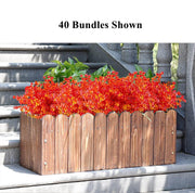 8 Bundles Artificial Fall Flowers Autumn Plants UV Resistant Silk Foliage Bulk
