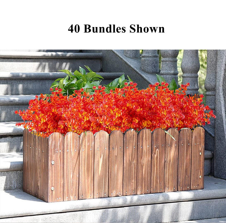 8 Bundles Artificial Fall Flowers Autumn Plants UV Resistant Silk Foliage Bulk