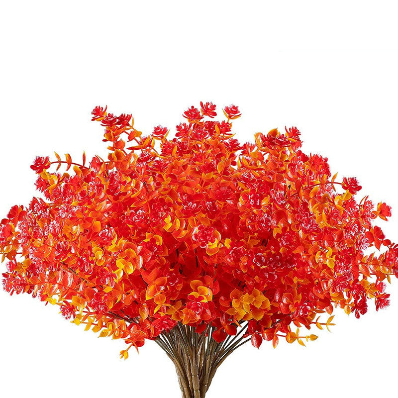 8 Bundles Artificial Fall Flowers Autumn Plants UV Resistant Silk Foliage Bulk