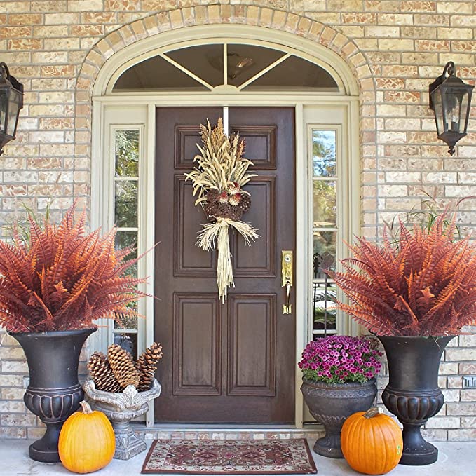 12 Inch Artificial Boston Fern Bush 1 Pc UV Resistant Outdoor Fall Plant