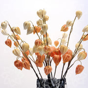 27 Inch Artificial Cape Gooseberry Stems 6 Pcs Real Touch Peru Groundcherry Fall Decor