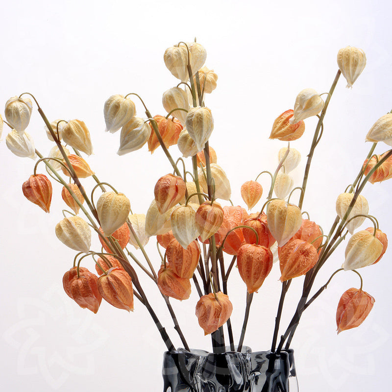 27 Inch Artificial Cape Gooseberry Stems 6 Pcs Real Touch Peru Groundcherry Fall Decor