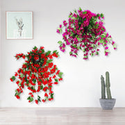 2 Pcs Bougainvillea Artificial Silk Trailing Vines UV Resistant Outdoor Plants