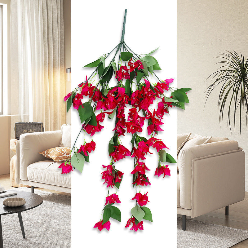 2 Pcs Bougainvillea Artificial Silk Trailing Vines UV Resistant Outdoor Plants