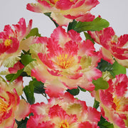 20 Inch Artificial Cabbage Rose Bush - 1 Stem Silk Cemetery Flower