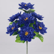 20 Inch Artificial Cabbage Rose Bush - 1 Stem Silk Cemetery Flower