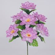 20 Inch Artificial Cabbage Rose Bush - 1 Stem Silk Cemetery Flower
