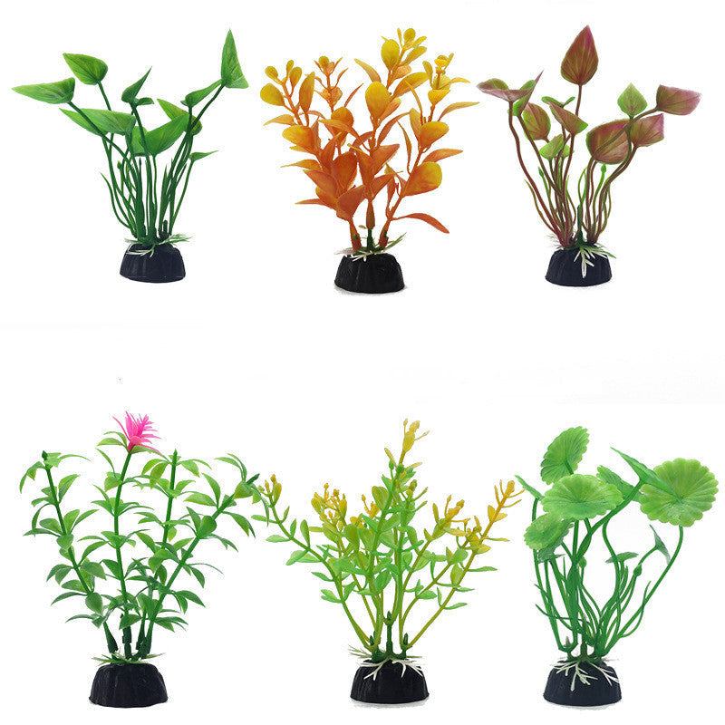 10 Pcs Artificial Aquarium Plants Bulk Fish Tank Decorations Mixed Styles