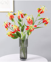 31 Inch Artificial Gloriosa Stem Spray with Leaves – 1 Stem Silk Flower