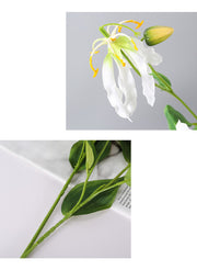 31 Inch Artificial Gloriosa Stem Spray with Leaves – 1 Stem Silk Flower