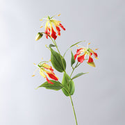 31 Inch Artificial Gloriosa Stem Spray with Leaves – 1 Stem Silk Flower