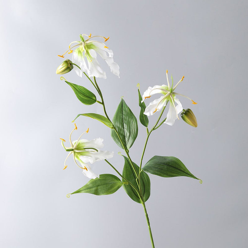 31 Inch Artificial Gloriosa Stem Spray with Leaves – 1 Stem Silk Flower