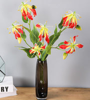 31 Inch Artificial Gloriosa Stem Spray with Leaves – 1 Stem Silk Flower