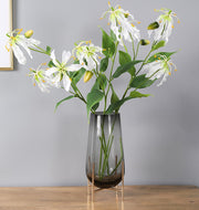 31 Inch Artificial Gloriosa Stem Spray with Leaves – 1 Stem Silk Flower