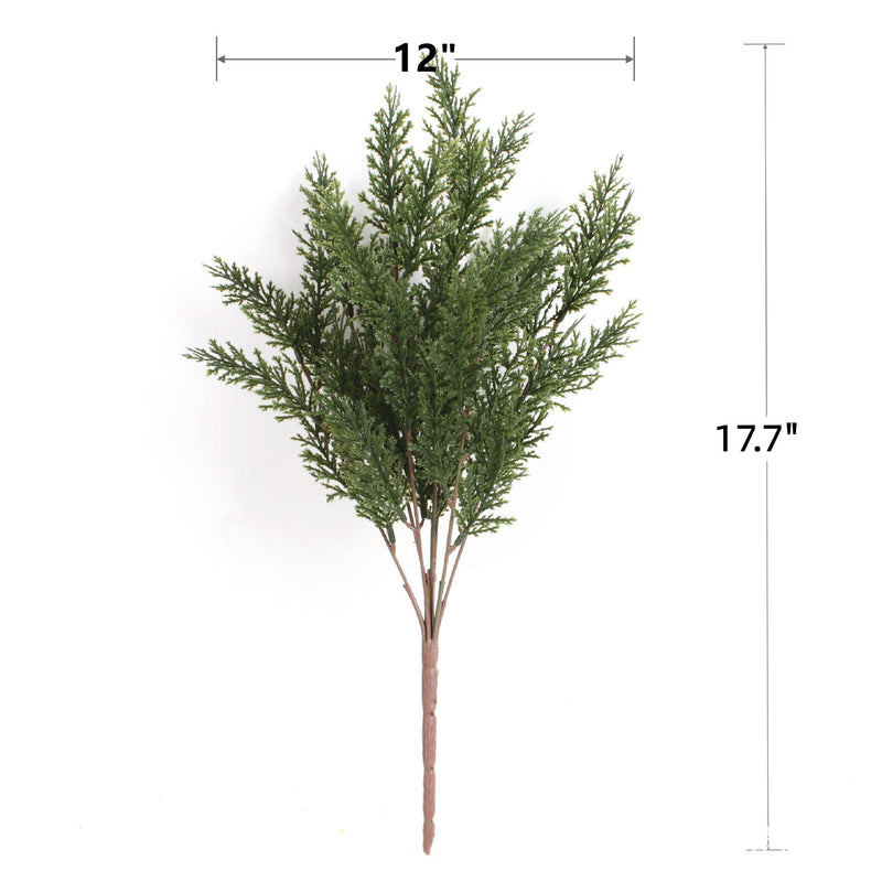 Cedar Pine Bush Artificial Plants 10 Pcs Green Christmas Decorative Foliage