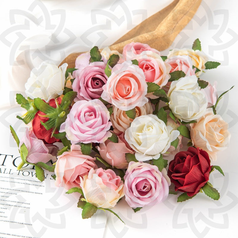 10 Pcs 1.5 Inch Silk Artificial Tiny Rose Heads for Crafts Bulk Wholes ...