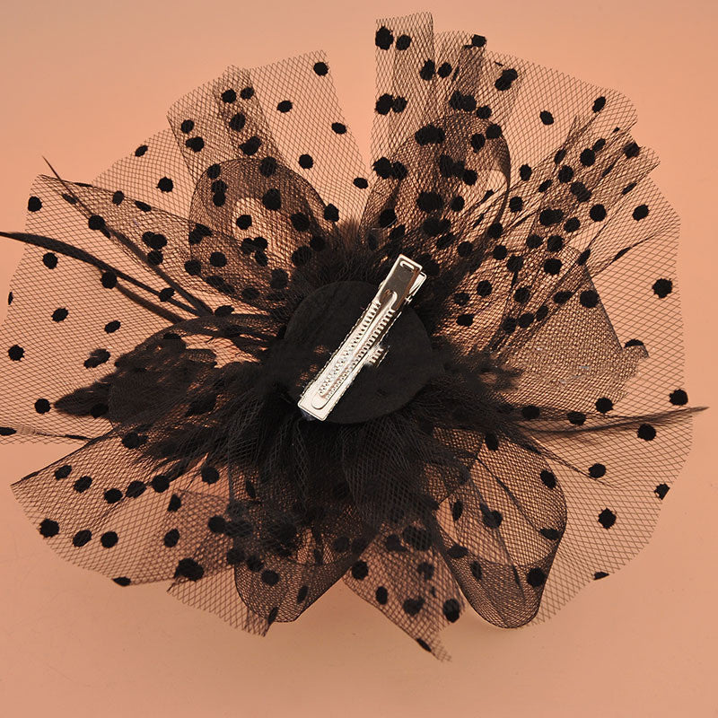20 Pcs Artificial Flower Feather Mesh Net Veil Hat Accessories for DIY Wedding Tea Party Centerpieces