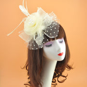 20 Pcs Artificial Flower Feather Mesh Net Veil Hat Accessories for DIY Wedding Tea Party Centerpieces