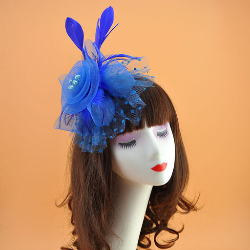 20 Pcs Artificial Flower Feather Mesh Net Veil Hat Accessories for DIY Wedding Tea Party Centerpieces
