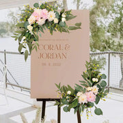 2 Pcs Artificial Rose, Peony & Sunflower Swag Arrangements for Wedding Party, Ceremony, Reception Decor