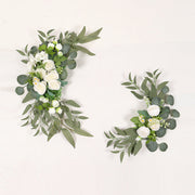 2 Pcs Artificial Rose, Peony & Sunflower Swag Arrangements for Wedding Party, Ceremony, Reception Decor