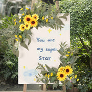 2 Pcs Artificial Rose, Peony & Sunflower Swag Arrangements for Wedding Party, Ceremony, Reception Decor