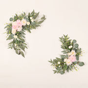 2 Pcs Artificial Rose, Peony & Sunflower Swag Arrangements for Wedding Party, Ceremony, Reception Decor