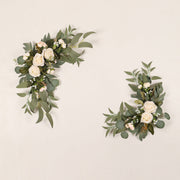 2 Pcs Artificial Rose, Peony & Sunflower Swag Arrangements for Wedding Party, Ceremony, Reception Decor