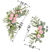 2 Pcs Artificial Rose, Peony & Sunflower Swag Arrangements for Wedding Party, Ceremony, Reception Decor