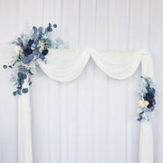 2 Pcs Artificial Blue Flower Swag for Wedding Arch, Silk Floral Decoration Kit