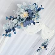 2 Pcs Artificial Blue Flower Swag for Wedding Arch, Silk Floral Decoration Kit