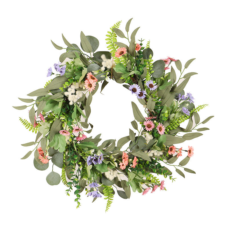 Artificial Daisy Flower Wreath 20 Inch Bulk Wholesale
