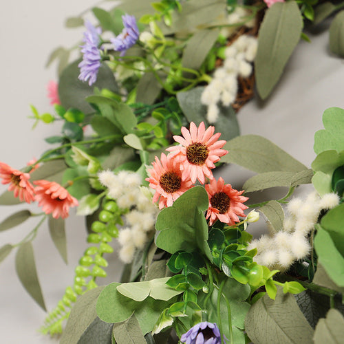 Artificial Daisy Flower Wreath 20 Inch Bulk Wholesale